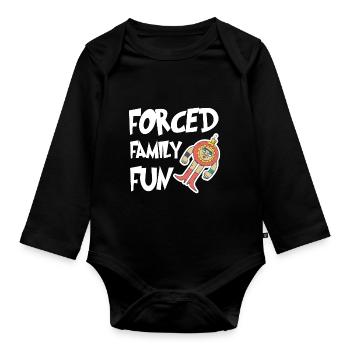 Drôles de punks forcés pour Noël en famille P - Body Bébé bio manches longues - noir - Devant