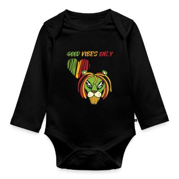 Jamaika Alien Reggae Souvenir Rasta Musik Rastafar - Baby Bio-Langarm-Body - Schwarz - Vorne