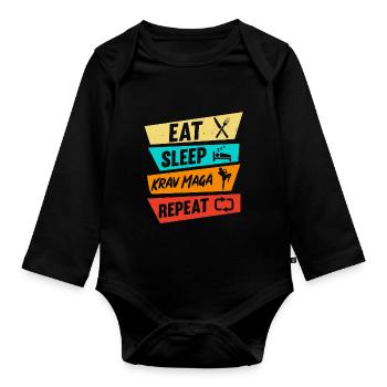 Krav Maga Apparel Israeli Self - Organic Longsleeve Baby Bodysuit - black - Front