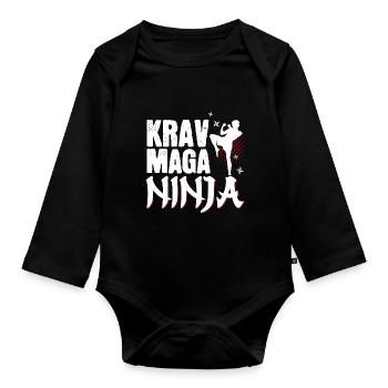 Krav Maga Apparel Israeli Self - Baby Bio-Langarm-Body - Schwarz - Vorne