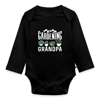 Je suis un jardinier grand-père jardinage - Body Bébé bio manches longues - noir - Devant