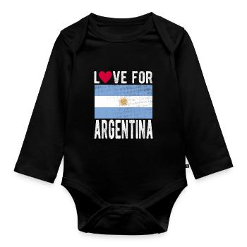 ARGENTINA flag - Organic Longsleeve Baby Bodysuit - black - Front