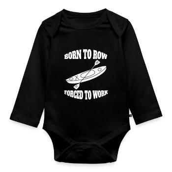 Ruderer lustige Rudern Spruch Ruderverein Ruderin - Baby Bio-Langarm-Body - Schwarz - Vorne