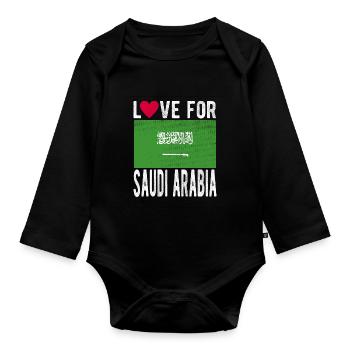 Saudi Arabia flag - Organic Longsleeve Baby Bodysuit - black - Front