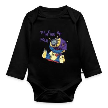 Thinking Of You Voodoo Doll Creepy Halloween Witch - Organic Longsleeve Baby Bodysuit - black - Front
