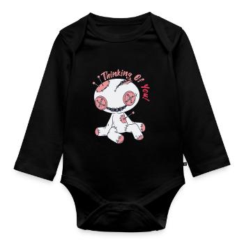 Gruselige Voodoo-Puppe Hexerei Halloween An dich d - Baby Bio-Langarm-Body - Schwarz - Vorne