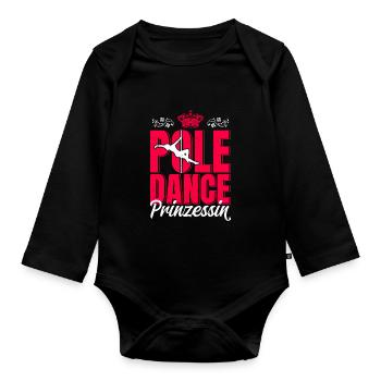 Pole Dance Prinzessin - Baby Bio-Langarm-Body - Schwarz - Vorne