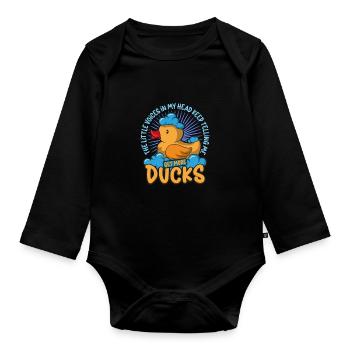 Rubber Duck Ducks Bird Hunt Duck lover Gift Idea - Organic Longsleeve Baby Bodysuit - black - Front