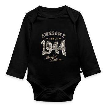 Awesome Since 1944 - 78th Birthday Retro Classic - Organic Longsleeve Baby Bodysuit - black - Front