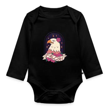 Eagle Brave Ornithologist Falconry Falconry Falcon Falcon Vö - Organic Longsleeve Baby Bodysuit - black - Front