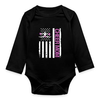 Cheerleader Cheerleading - Organic Longsleeve Baby Bodysuit - black - Front