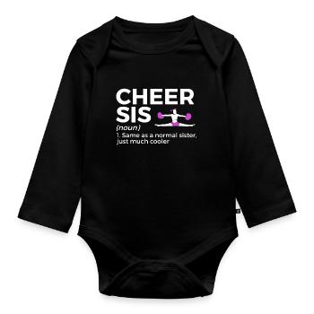 Cheerleader Cheerleading - Organic Longsleeve Baby Bodysuit - black - Front