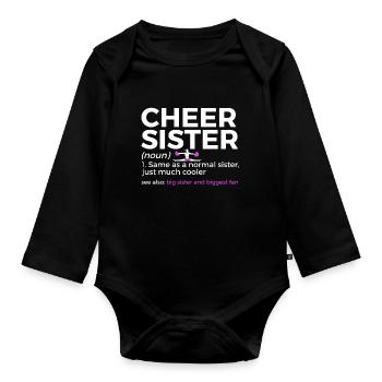 Cheerleader Cheerleading - Organic Longsleeve Baby Bodysuit - black - Front