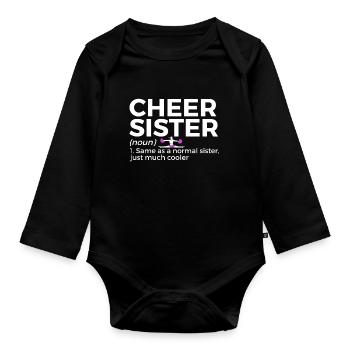 Cheerleader Cheerleading - Organic Longsleeve Baby Bodysuit - black - Front