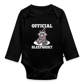 Chemise de nuit officielle Raton laveur - Body Bébé bio manches longues - noir - Devant