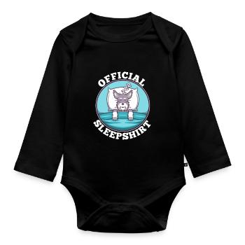 Chien de chemise de nuit officiel - Body Bébé bio manches longues - noir - Devant