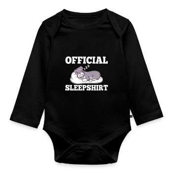 Official sleepshirt Schnauzer - Baby Bio-Langarm-Body - Schwarz - Vorne
