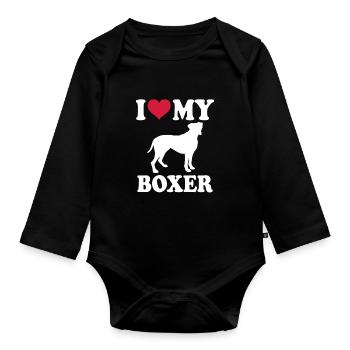 Propriétaire de chien boxeur allemand - Body Bébé bio manches longues - noir - Devant