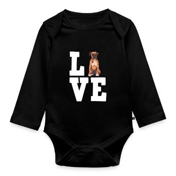 Propriétaire de chien boxeur allemand - Body Bébé bio manches longues - noir - Devant