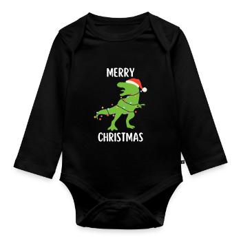 Joyeux Noël Drôle de Chemise de Noël - Body Bébé bio manches longues - noir - Devant