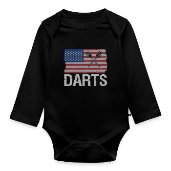 Darts Player Darts - Organic Longsleeve Baby Bodysuit - black - Front