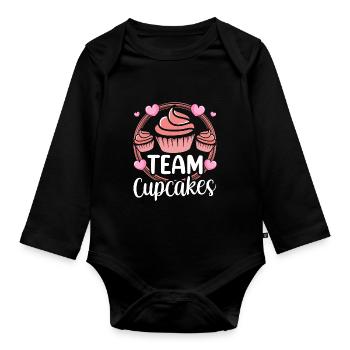 Team Cupcakes Lovers Cupcake Food Sweet - Organic Longsleeve Baby Bodysuit - black - Front