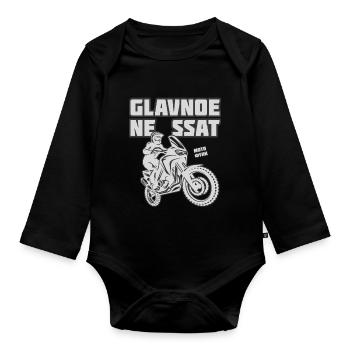 Glavnoe ne ssat, Enduro - Baby Bio-Langarm-Body - Schwarz - Vorne