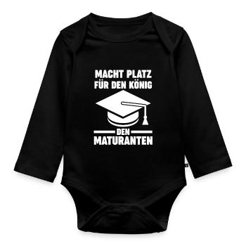 Maturant König Schulabschluss Matura - Baby Bio-Langarm-Body - Schwarz - Vorne