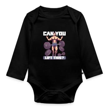 Bodybuilding Powerlifting Weightlifting Fitness - Baby Bio-Langarm-Body - Schwarz - Vorne