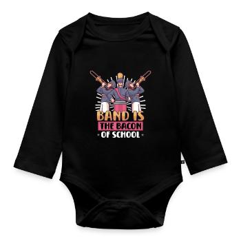 Marching Band Clarinetist School Probenmusik - Baby Bio-Langarm-Body - Schwarz - Vorne