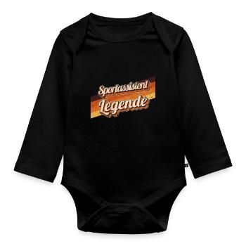Co-Trainer Geburtstag als Legende geboren - Baby Bio-Langarm-Body - Schwarz - Vorne