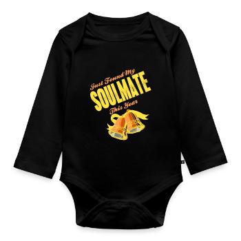 Just Found My Soulmate This Year Retro Soulmate - Organic Longsleeve Baby Bodysuit - black - Front