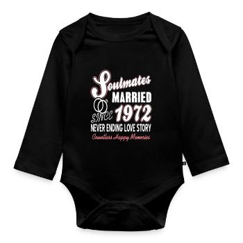 Soulmates Married Since 1972 Countless Memories - Baby Bio-Langarm-Body - Schwarz - Vorne
