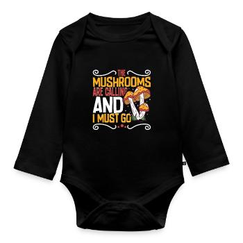 Morels Mushroom Picker Mushroom Farmer Mushroom - Baby Bio-Langarm-Body - Schwarz - Vorne