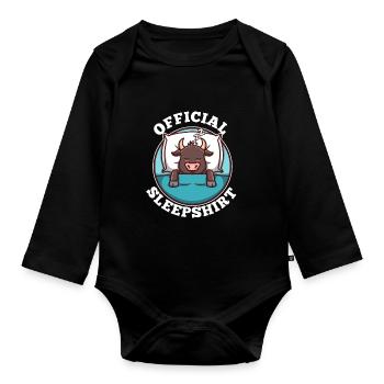 Official sleepshirt Taurus - Baby Bio-Langarm-Body - Schwarz - Vorne