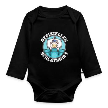Offizielles schlafshirt Schaf - Baby Bio-Langarm-Body - Schwarz - Vorne