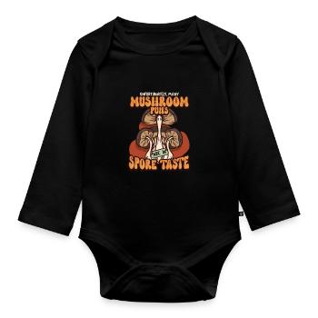 Morel's Mushroom Picker Mushroom Farmer Mushroom - Organic Longsleeve Baby Bodysuit - black - Front