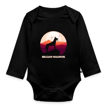 Berger belge malinois - Body Bébé bio manches longues - noir - Devant