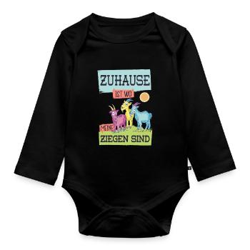 Ziegenzüchter Ziegenhirt Bauernhof lustige Sprüche - Baby Bio-Langarm-Body - Schwarz - Vorne
