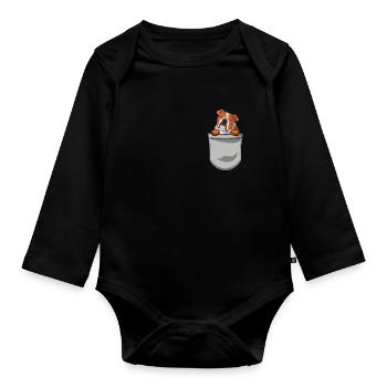 Deutsch Bulldog Dog Dog Propriétaire - Body Bébé bio manches longues - noir - Devant