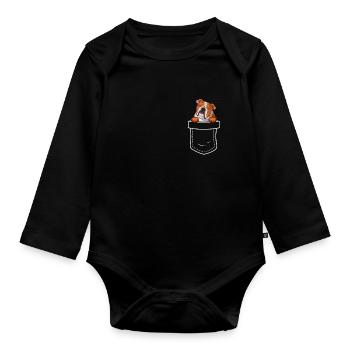 Deutsch Bulldog Dog Dog Propriétaire - Body Bébé bio manches longues - noir - Devant