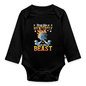 Lustiger Trainer Eishockeyspieler - Baby Bio-Langarm-Body - Schwarz - Vorne