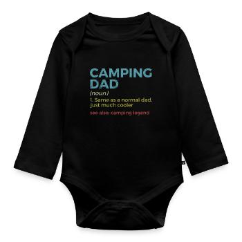 Camping Camping Camping-car - Body Bébé bio manches longues - noir - Devant