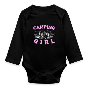 Camping Camping Camping-car - Body Bébé bio manches longues - noir - Devant