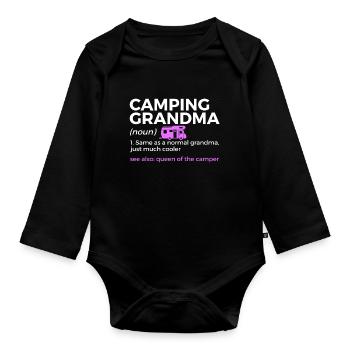 Camping Camping Camping-car - Body Bébé bio manches longues - noir - Devant