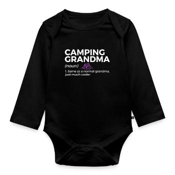 Camping Camping Camping-car - Body Bébé bio manches longues - noir - Devant