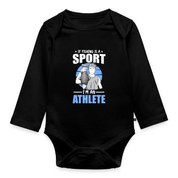 Fishing Sport Athlete Frogfish Fishing Fishing - Organic Longsleeve Baby Bodysuit - black - Front