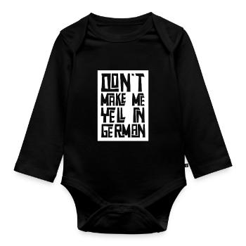 Ne me forcez pas à crier la voix allemande - Body Bébé bio manches longues - noir - Devant