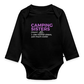 Camping Camping Camping-car - Body Bébé bio manches longues - noir - Devant