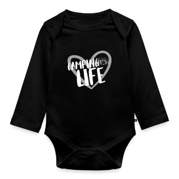 Camping Camping Camping-car - Body Bébé bio manches longues - noir - Devant